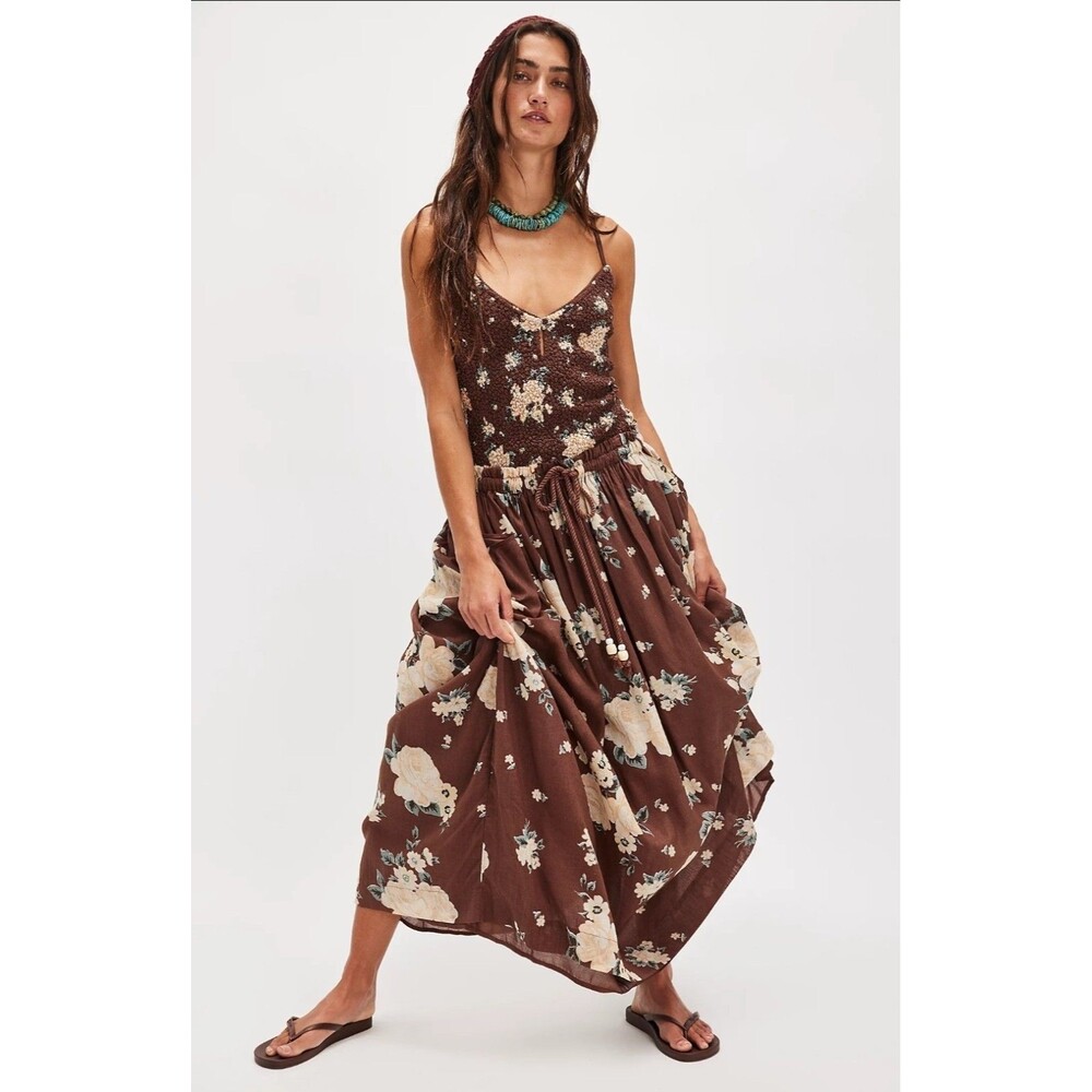 Free People $228 Seaside Rose Popcorn Textured Floral Bodysuit NWT - XS-FLAWS